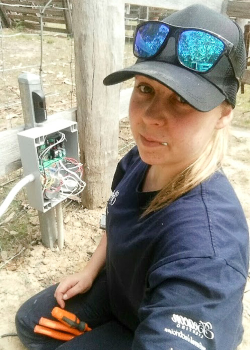 Amy from Melba Electrical Services - Repairing rural electric gate
