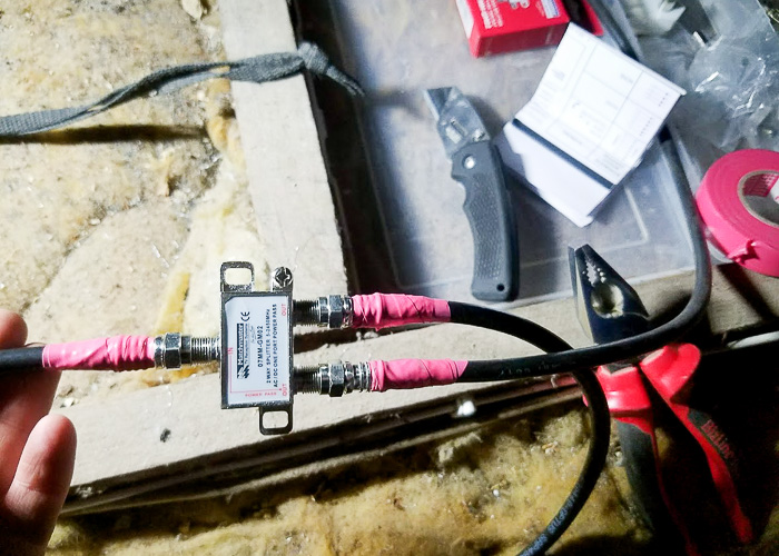 arial cabling-splitter installed by Melba Electrical Services