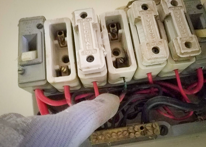 old fuse board installed by Melba Electrical Services